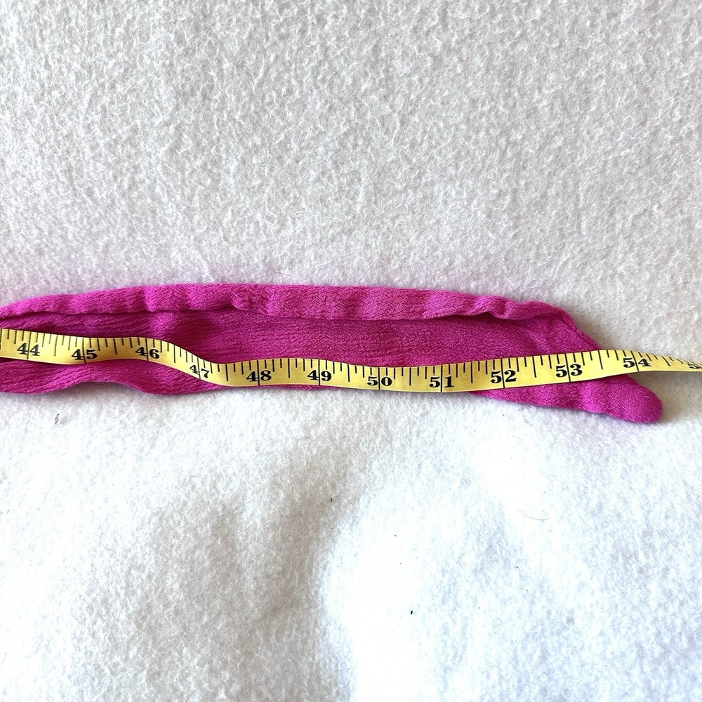 Meshki M Medium Aaliyah Tie-Front Crop Top Hot Pink Off Shoulder Poet Peasant - Picture 8 of 13